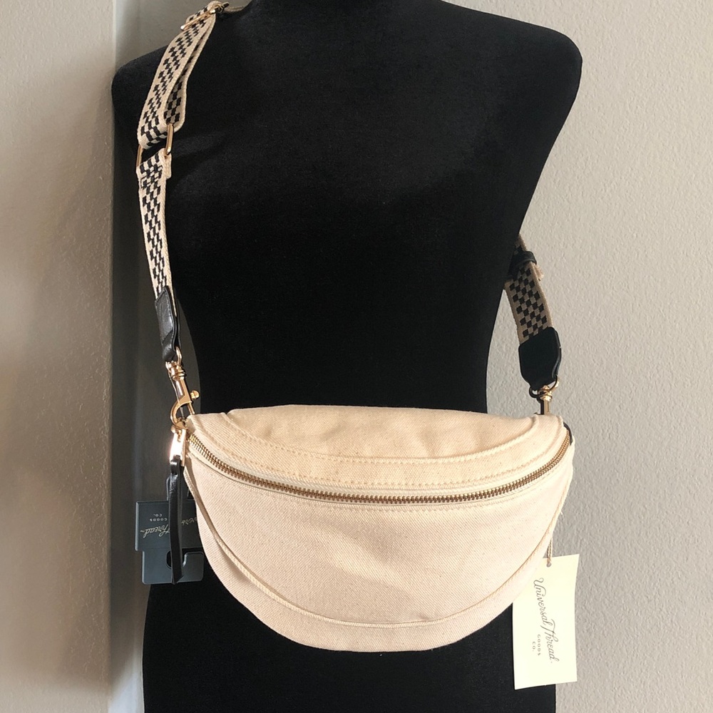 Universal Thread Cream Crossbody Bag with Checkered Strap, NWT - Picture 9 of 9